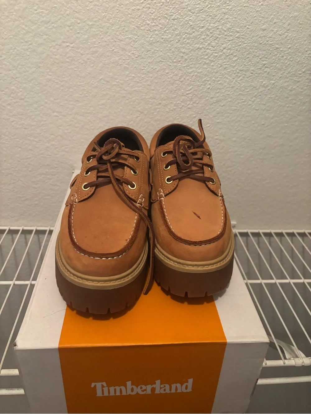 Timberland Wheat Leather Lug Sole Boat Shoe . Willing to negotiate
